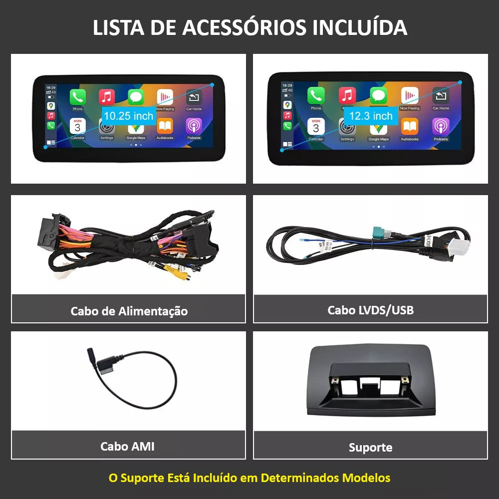 MERCEDES-BENZ - Classe E - Ecrã Touch Screen Android 14 - Apple CarPlay & Google Android Auto Wireless