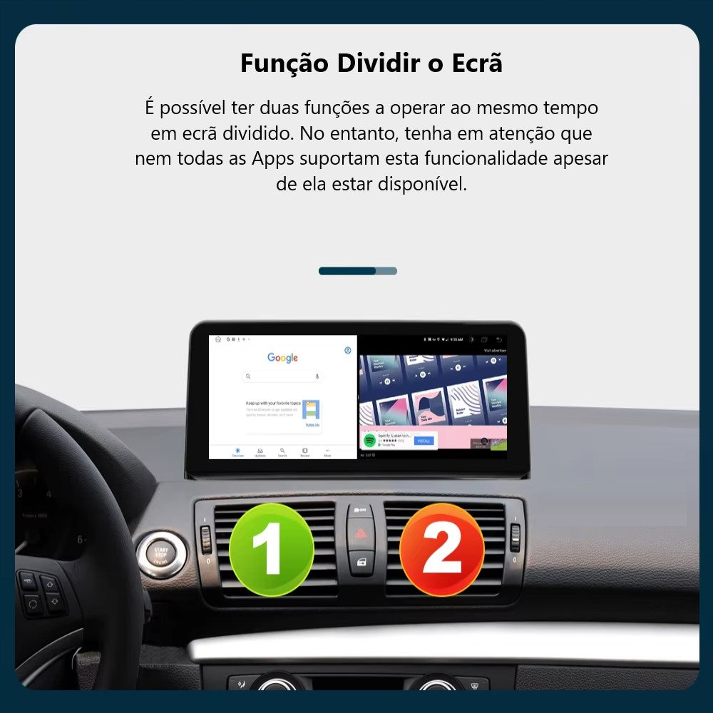 BMW - X1 - CIC NBT EVO - Ecrã Touch Screen Android 15 - Apple CarPlay & Google Android Auto Wireless