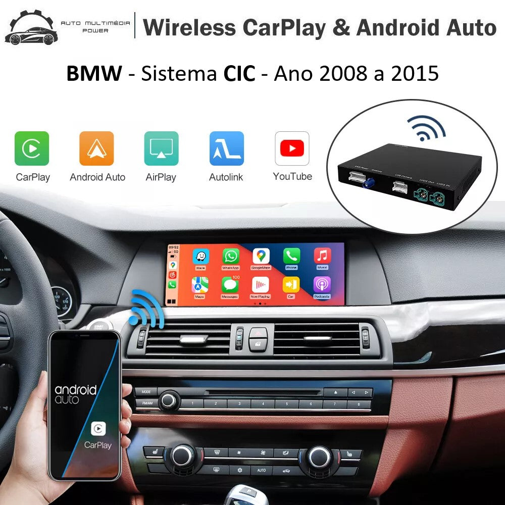 BMW - Sistema CIC - Instalação Módulo Apple CarPlay & Google Android Auto Wireless