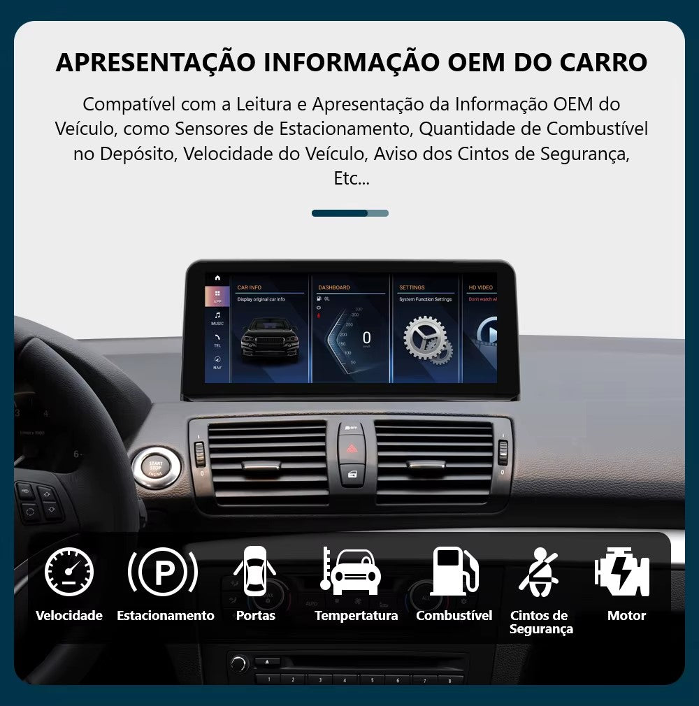 BMW - X1 - CIC NBT EVO - Ecrã Touch Screen Android 15 - Apple CarPlay & Google Android Auto Wireless