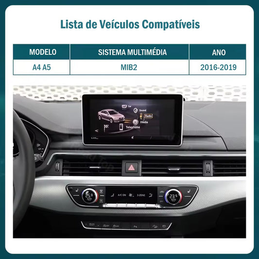 AUDI - A4 / A5 - MMI MIB 2 LOW (MHS2) & HIGH (MHI2) - Ecrã Touch Screen Android 14 - Apple CarPlay & Google Android Auto Wireless