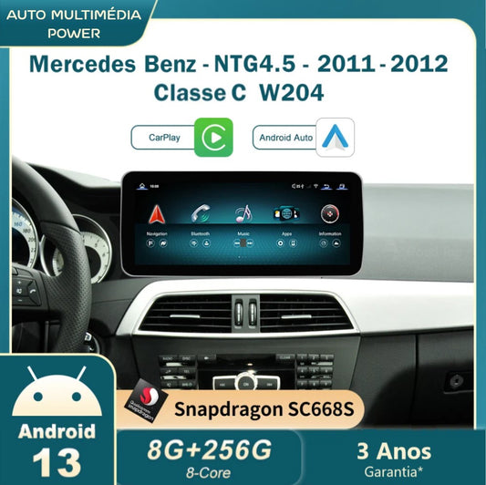 MERCEDES-BENZ - Classe C / GLC / V - Ecrã Touch Screen Android 14 - Apple CarPlay & Google Android Auto Wireless