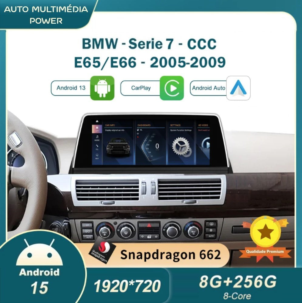 BMW - Série 7 - CCC CIC NBT EVO - Ecrã Touch Screen Android 15 - Apple CarPlay & Google Android Auto Wireless