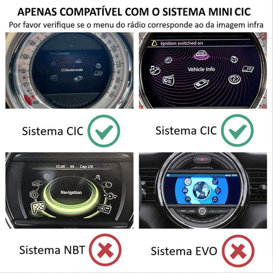 MINI - Sistema CIC - Instalação Função Apple CarPlay & Google Android Auto Wireless