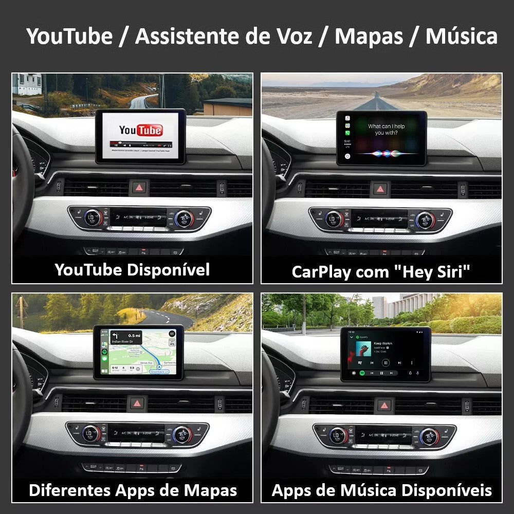 AUDI - Sistema MMI MIB 2 LOW (MHS2) & HIGH (MHI2) - Instalação Módulo Apple CarPlay & Google Android Auto Wireless
