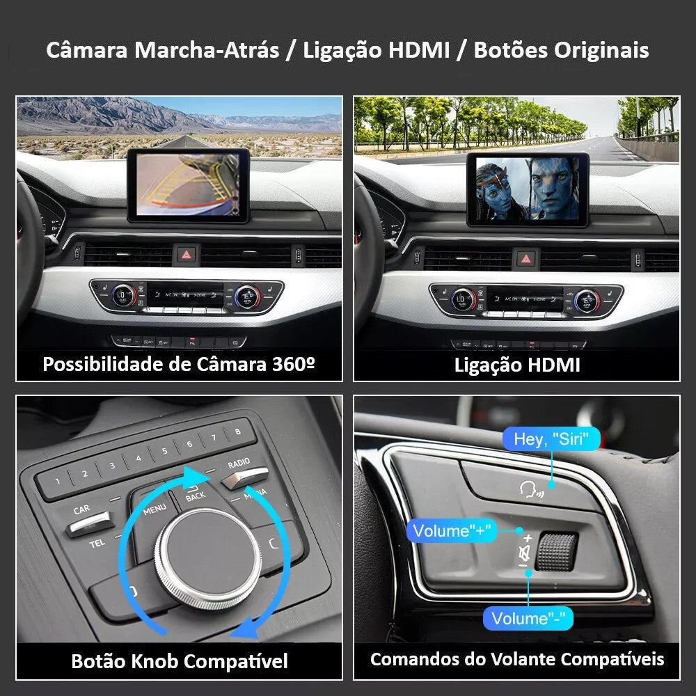 AUDI - Sistema MMI MIB 2 LOW (MHS2) & HIGH (MHI2) - Instalação Módulo Apple CarPlay & Google Android Auto Wireless