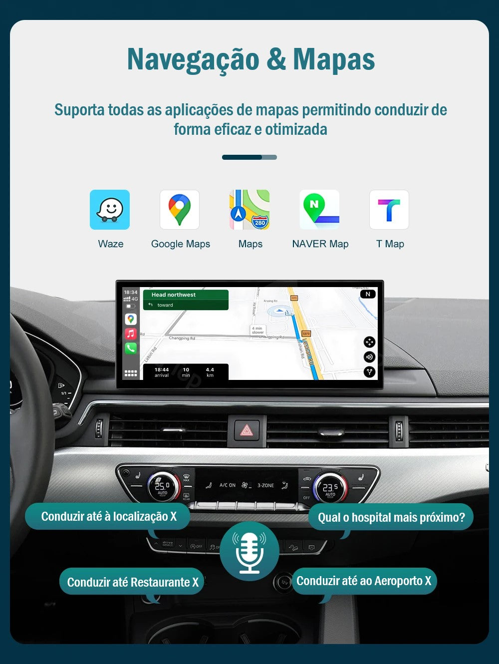 AUDI - A4 / A5 - MMI MIB 2 LOW (MHS2) & HIGH (MHI2) - Ecrã Touch Screen Android 14 - Apple CarPlay & Google Android Auto Wireless