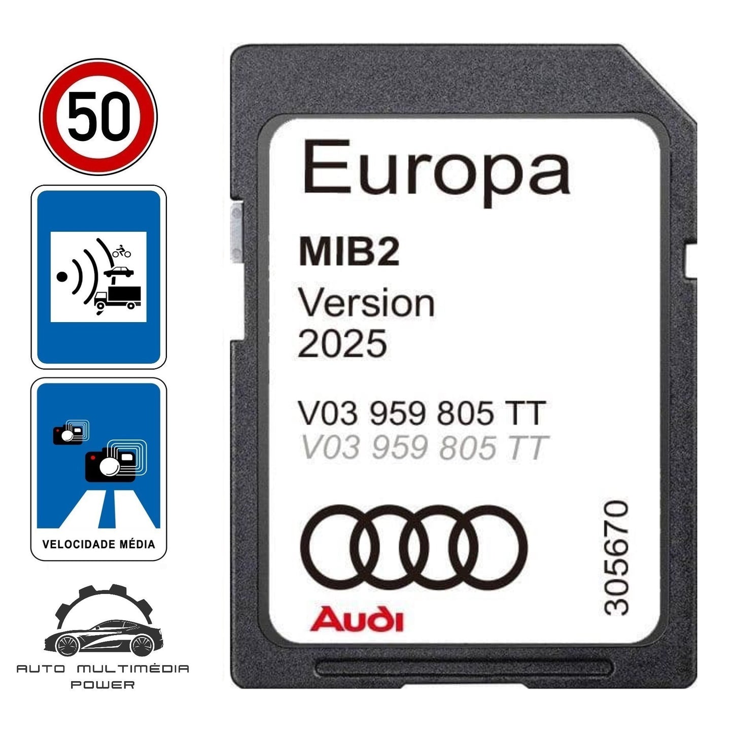 AUDI - Sistema MMI MIB2 High MHI2 MHI2Q - Cartão SD Atualização Software + Mapas GPS Nav v2026