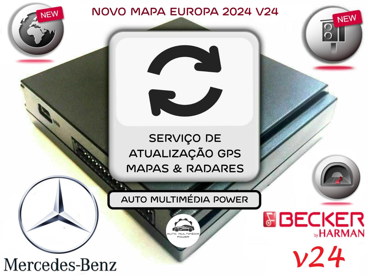 MERCEDES-BENZ - Becker Map Pilot - Atualização Sistema Navegação Mapas GPS - v24 2024
