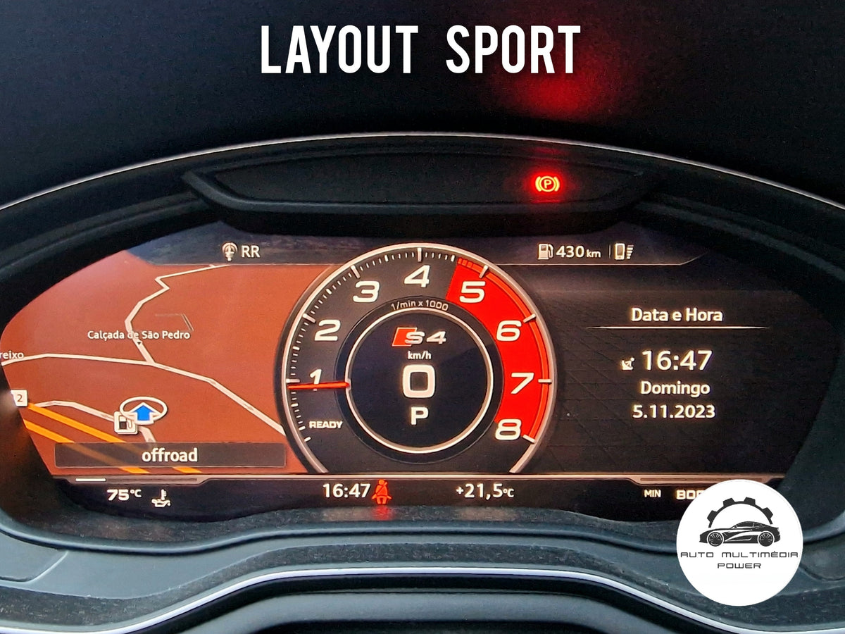 AUDI - Sistema MIB 2 - Ativação do Layout Sport FPK1 (Sport Display) S & RS Virtual Cockpit