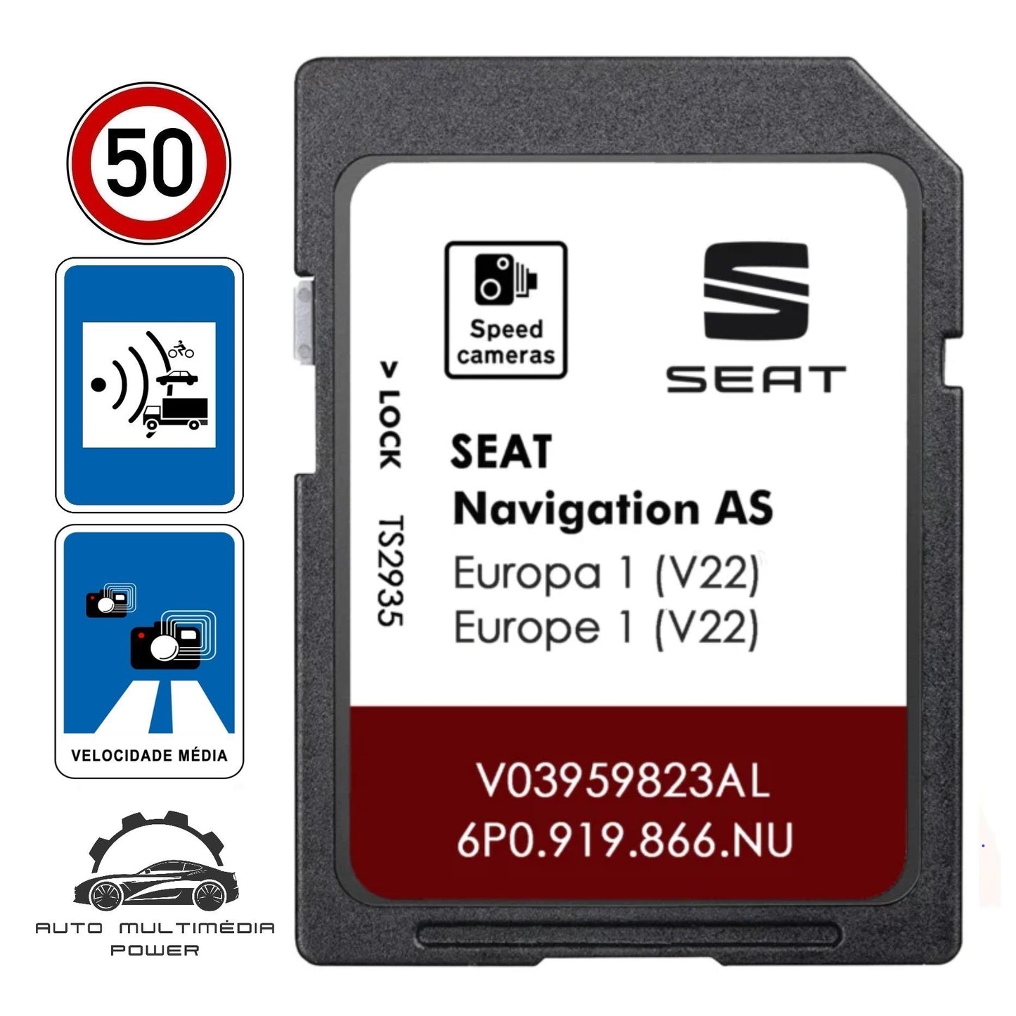 SEAT - Sistema Discover Media 2 MST2 - Cartão SD AS Atualização Mapas GPS Nav v22 2026