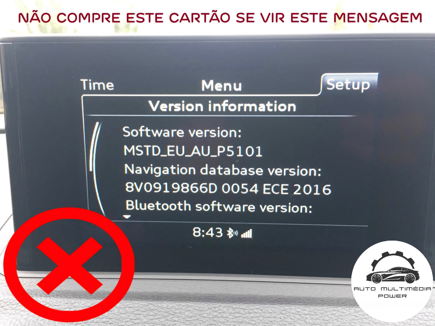 AUDI - Sistema MMI MIB-HS (MIB 2 Low) - Cartão SD Atualização Software + Mapas GPS Nav 2026