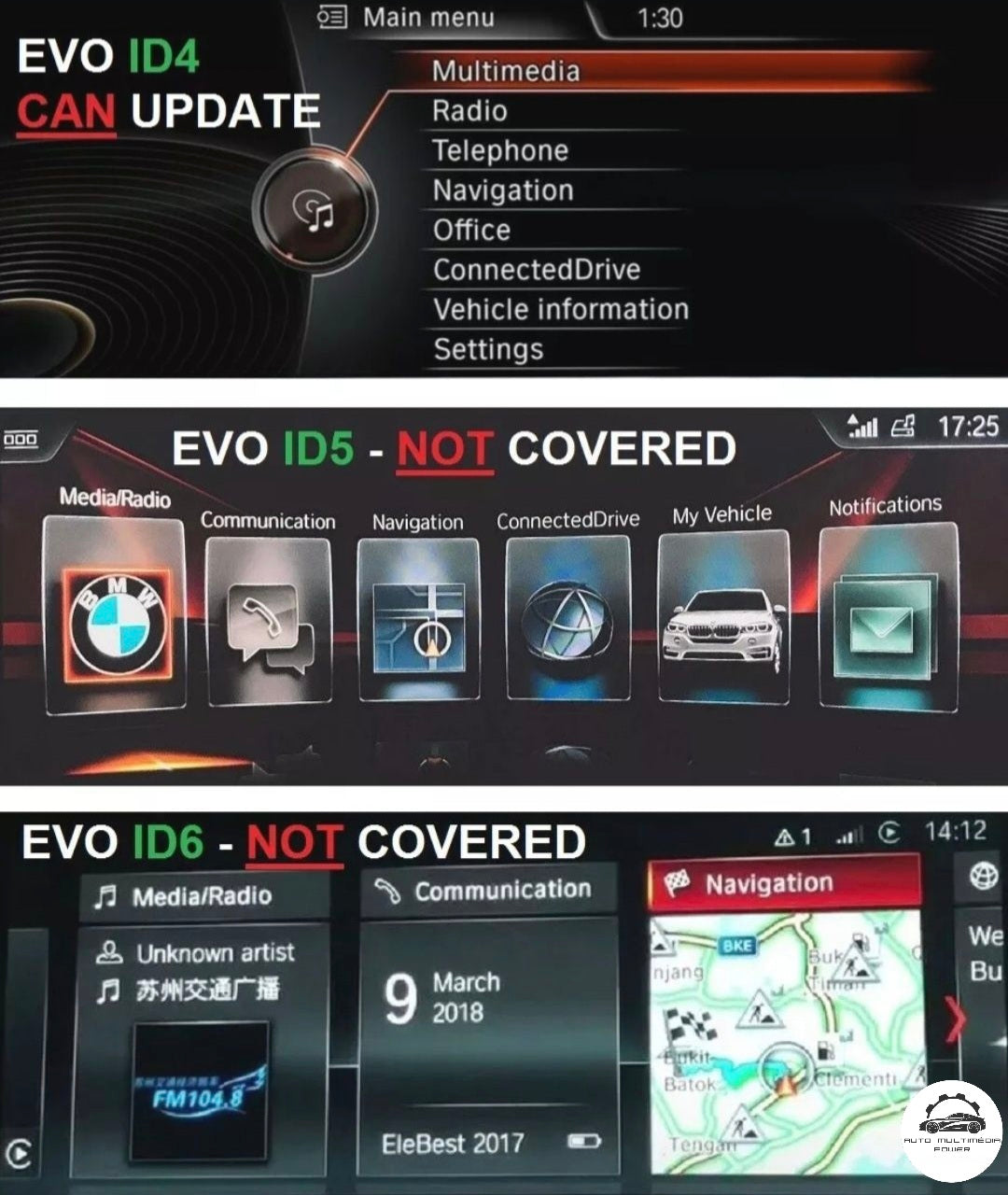 BMW / MINI - Sistema NBT EVO ID4 - Atualização Mapas GPS Nav + FSC Code v2026-1