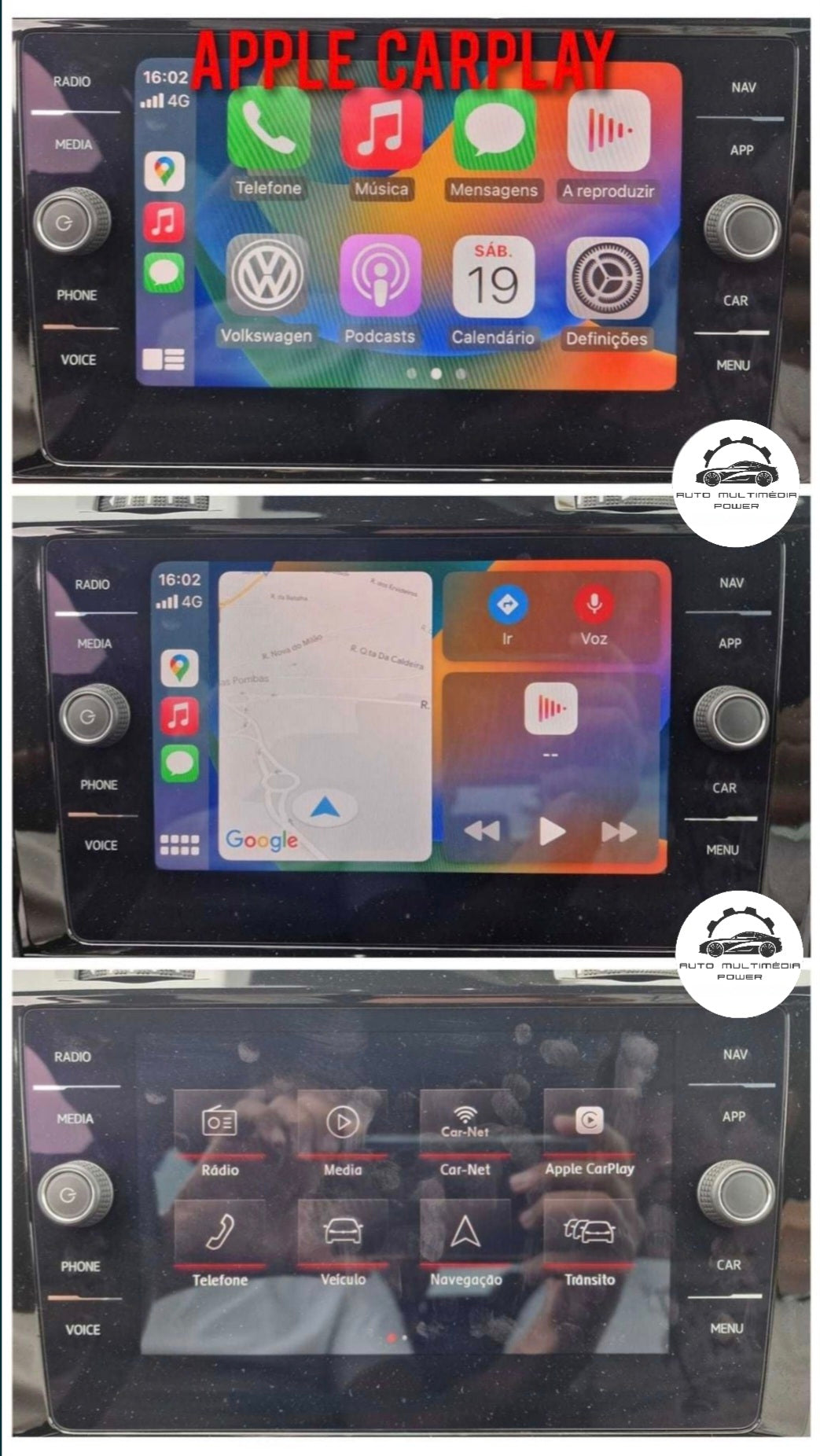 VOLKSWAGEN VW - Sistema Discover Media Gen 2 - Ativação App-Connect CarPlay & Android Auto + Retrofit Porta USB