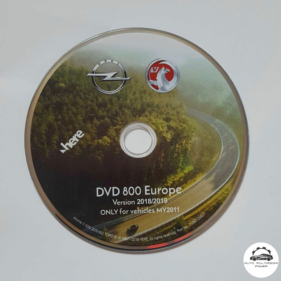 OPEL - Sistema CD 500 / DVD 800 MY2011 - DVD Atualização Mapas GPS Nav v2019