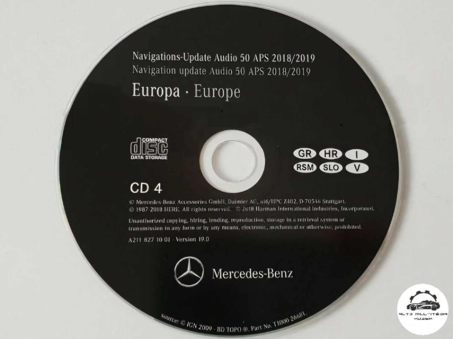 MERCEDES-BENZ - Sistema NTG 1 AUDIO 50 - CD Atualização Mapas GPS Nav v19 2019