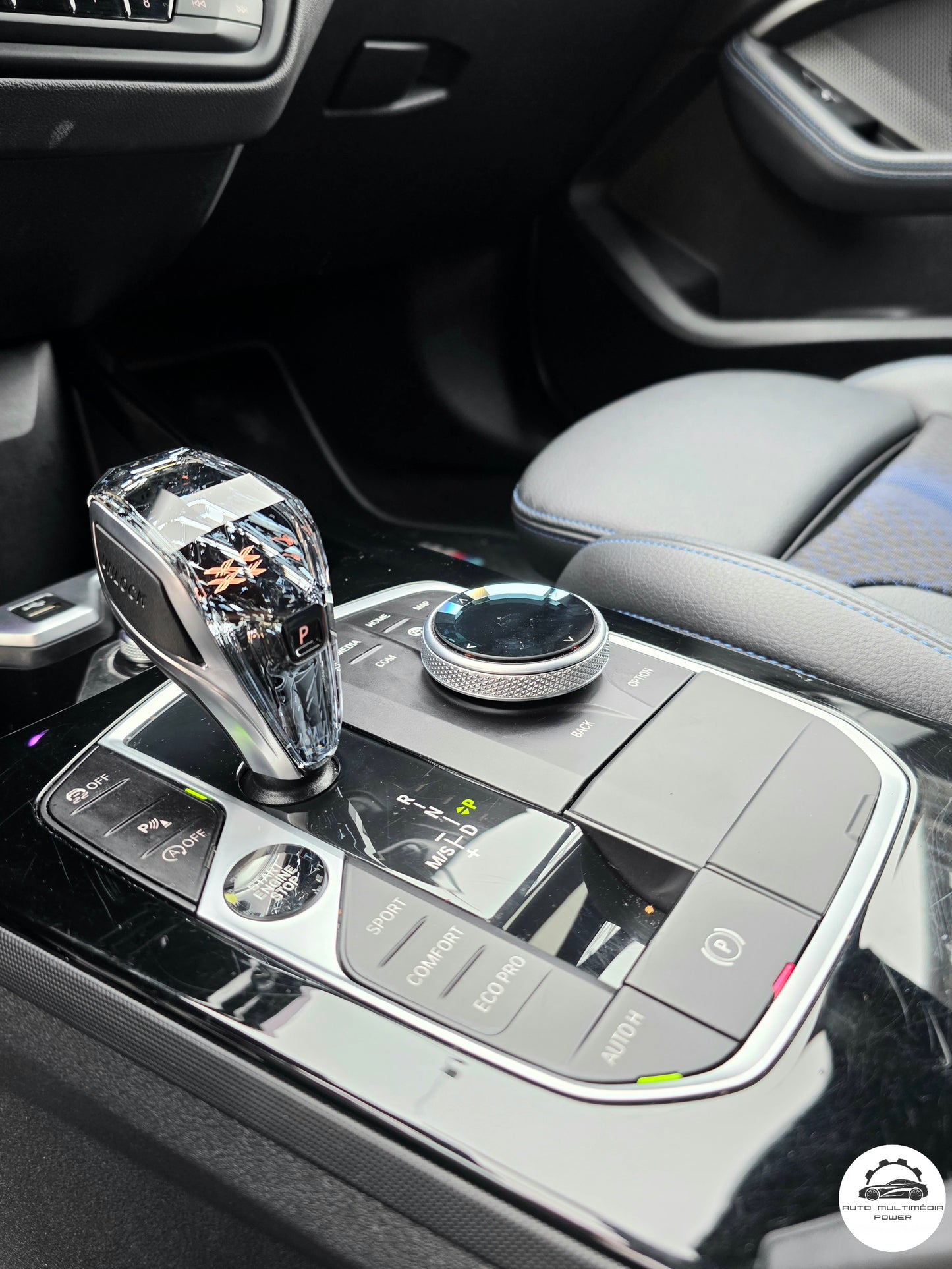 BMW - KIT Manete de Mudanças em Cristal & Botões Multimédia em Cristal - Veículos com Plataforma MGU