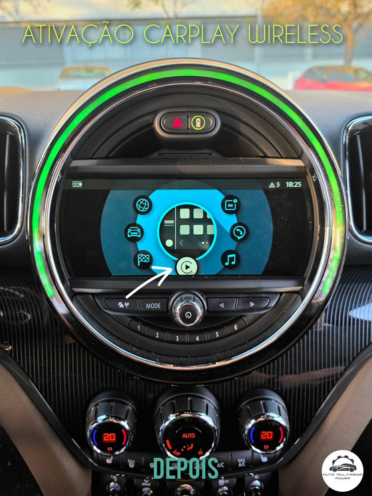MINI - Sistema EVO ID5 & ID6 - Ativação Apple CarPlay + VIM + Espelhamento Ecrã Android