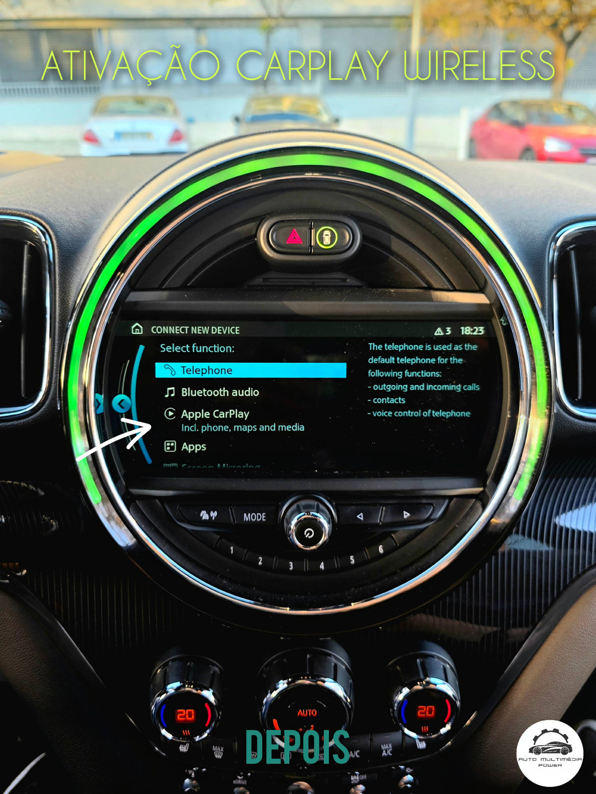 MINI - Sistema EVO ID5 & ID6 - Ativação Apple CarPlay + VIM + Espelhamento Ecrã Android
