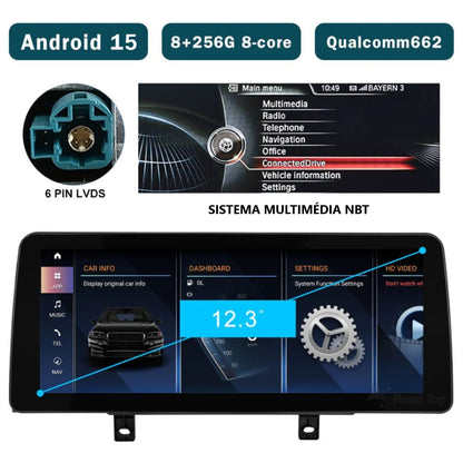 BMW - Série 5 - CIC NBT EVO - Ecrã Touch Screen Android 15 - Apple CarPlay & Google Android Auto Wireless