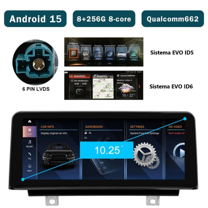 BMW - Série 3 / 4 - CCC CIC NBT EVO - Ecrã Touch Screen Android 15 - Apple CarPlay & Google Android Auto Wireless