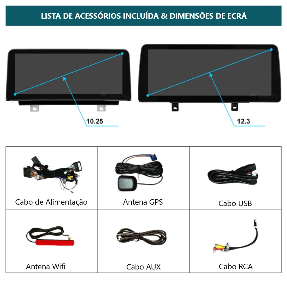 BMW - Série 3 / 4 - CCC CIC NBT EVO - Ecrã Touch Screen Android 13 - Apple CarPlay & Google Android Auto Wireless