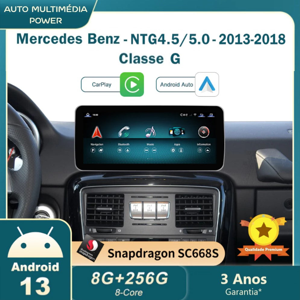 MERCEDES-BENZ - Classe G - Ecrã Touch Screen Android 13 - Apple CarPlay & Google Android Auto Wireless