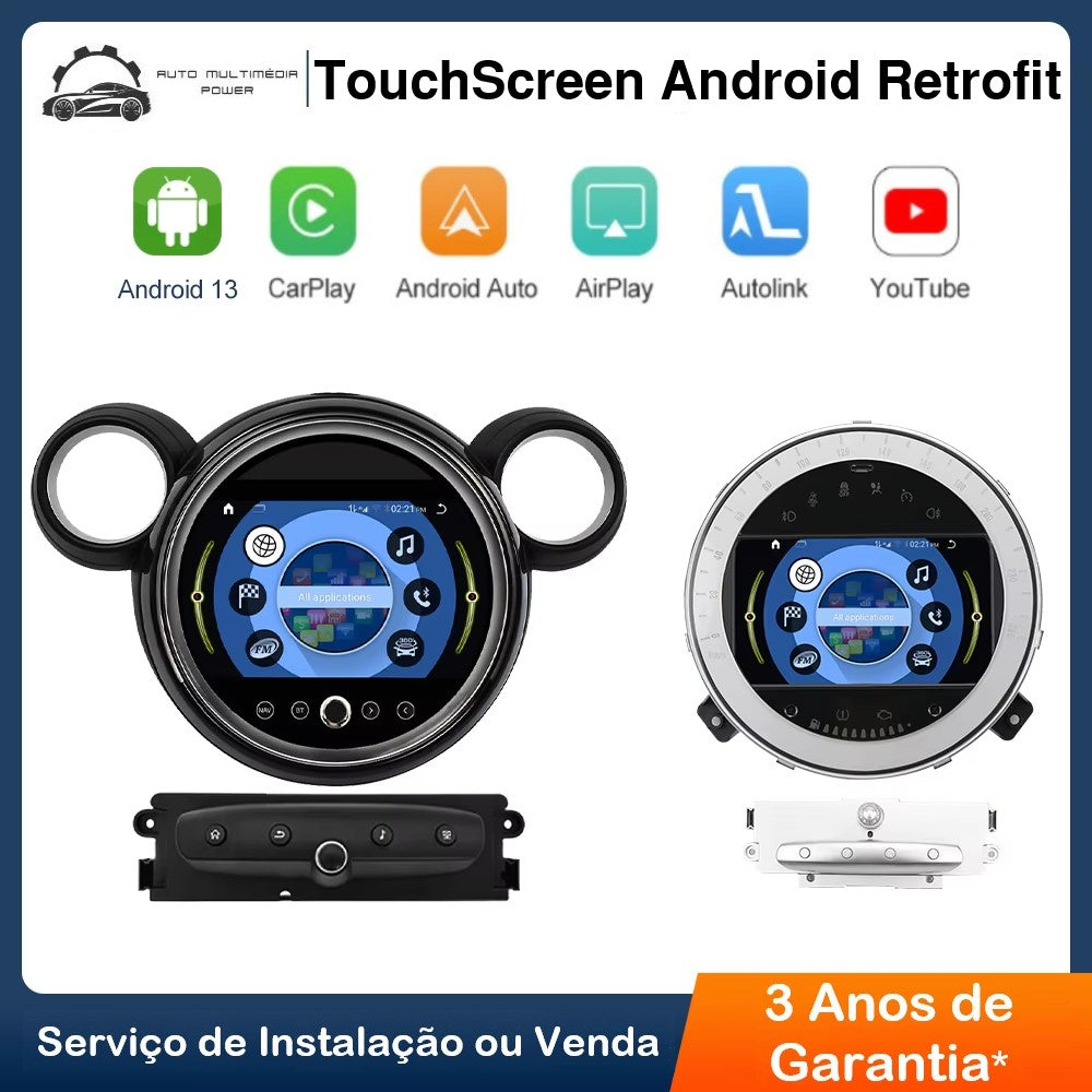 MINI - CCC CIC NBT EVO - Ecrã Touch Screen Android 13 - Apple CarPlay & Google Android Auto Wireless