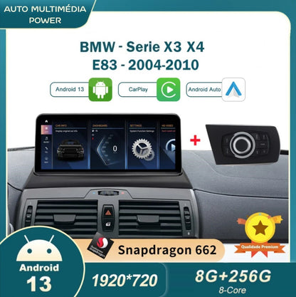 BMW - X3 / X4 - CIC NBT EVO - Ecrã Touch Screen Android 13 - Apple CarPlay & Google Android Auto Wireless