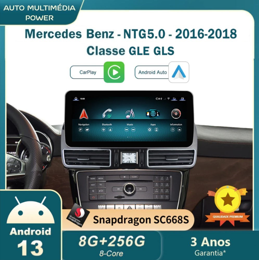 MERCEDES-BENZ - Classe GLE / GLS - Ecrã Touch Screen Android 13 - Apple CarPlay & Google Android Auto Wireless