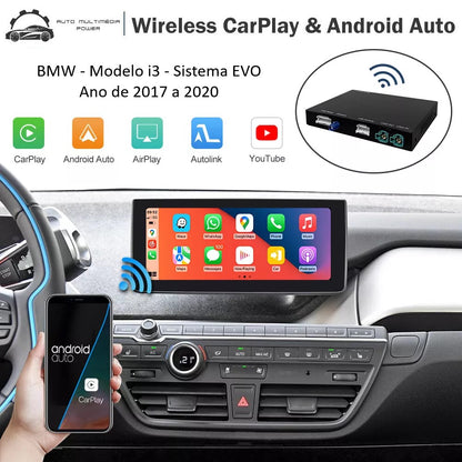 BMW - Modelo i3 - Sistema EVO - Instalação Função Apple CarPlay & Google Android Auto Wireless