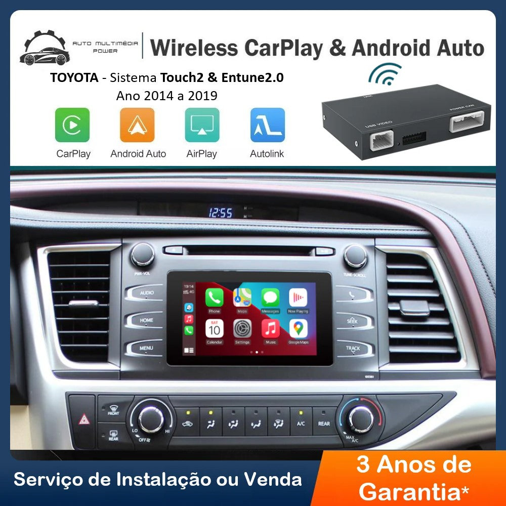 TOYOTA - Sistema Touch 2 & Entune 2.0 - Instalação Função CarPlay & AndroidAuto Wireless