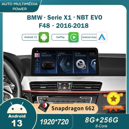 BMW - X1 - CIC NBT EVO - Ecrã Touch Screen Android 14 - Apple CarPlay & Google Android Auto Wireless