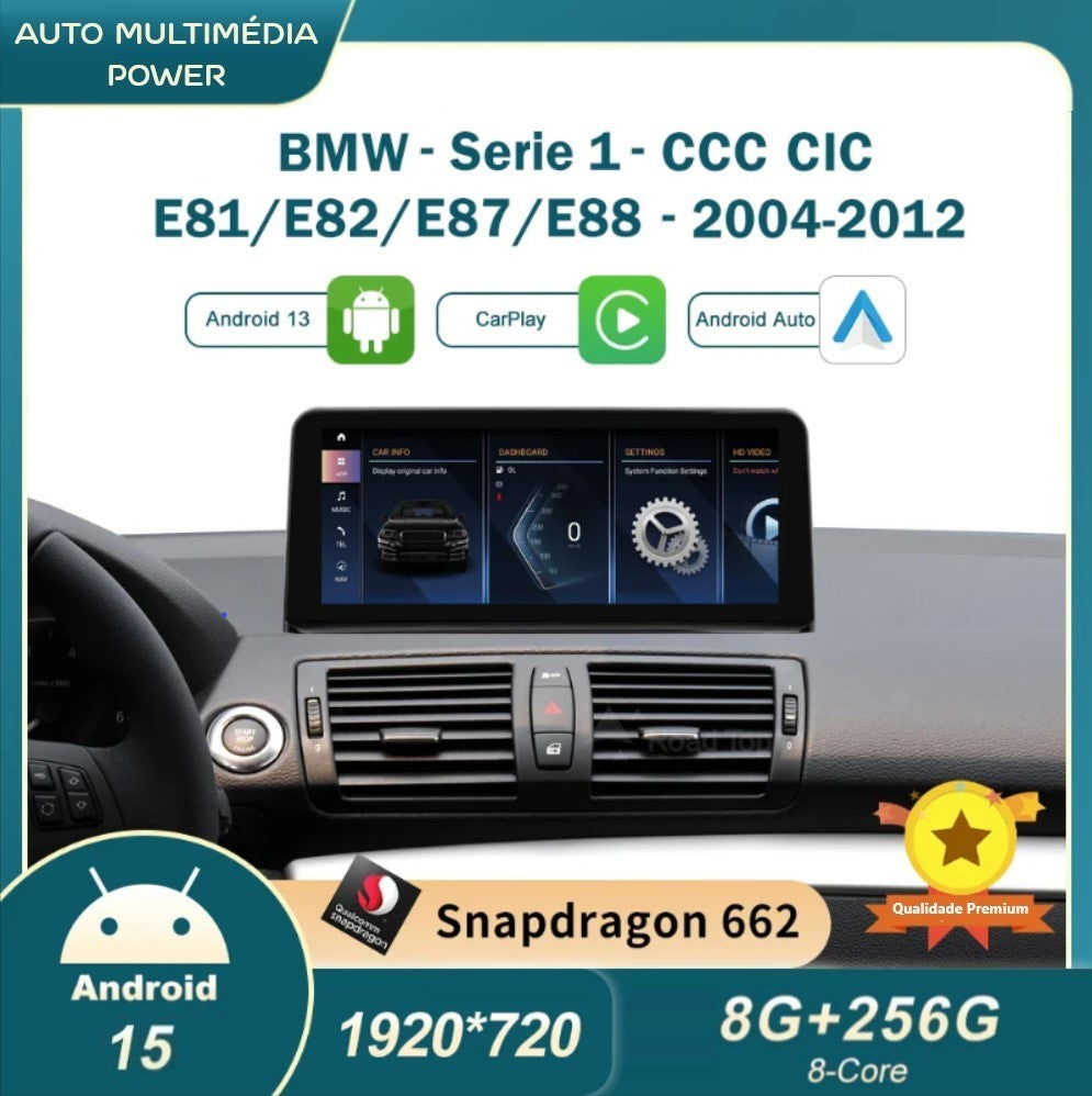 BMW - Série 1 / 2 - CCC CIC NBT EVO - Ecrã Touch Screen Android 15 - Apple CarPlay & Google Android Auto Wireless