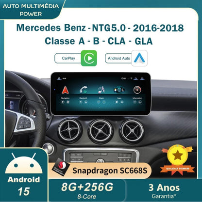 MERCEDES-BENZ - Classe A / B / CLA / GLA - Ecrã Touch Screen Android 15 - Apple CarPlay & Google Android Auto Wireless