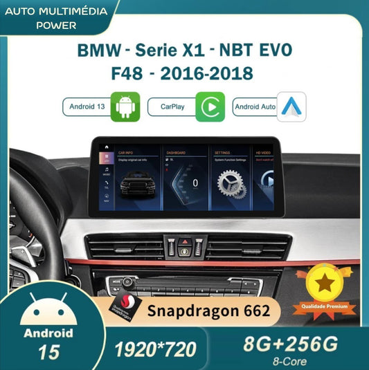 BMW - X1 - CIC NBT EVO - Ecrã Touch Screen Android 15 - Apple CarPlay & Google Android Auto Wireless