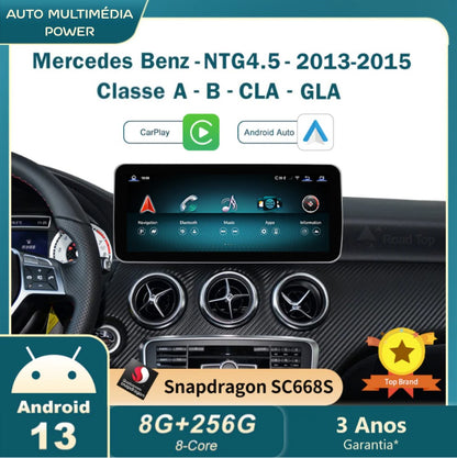 MERCEDES-BENZ - Classe A / B / CLA / GLA - Ecrã Touch Screen Android 13 - Apple CarPlay & Google Android Auto Wireless