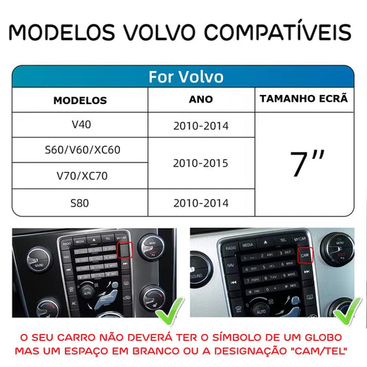 VOLVO - Sistema RTI Sensus Touch IAM 2.1 - Função Apple CarPlay & Google Android Auto Wireless