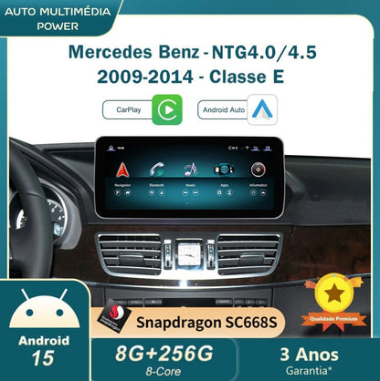 MERCEDES-BENZ - Classe E - Ecrã Touch Screen Android 15 - Apple CarPlay & Google Android Auto Wireless
