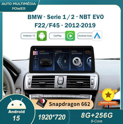 BMW - Série 1 / 2 - CCC CIC NBT EVO - Ecrã Touch Screen Android 15 - Apple CarPlay & Google Android Auto Wireless
