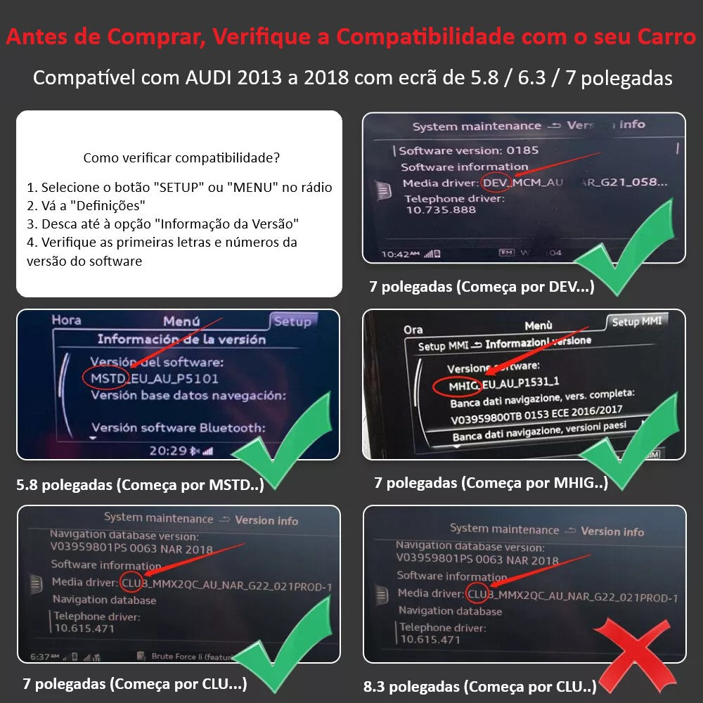 AUDI - Sistema MMI MIB 1 LOW (MSTD) & HIGH (MHIG) - Instalação Função Apple CarPlay & Google Android Auto Wireless