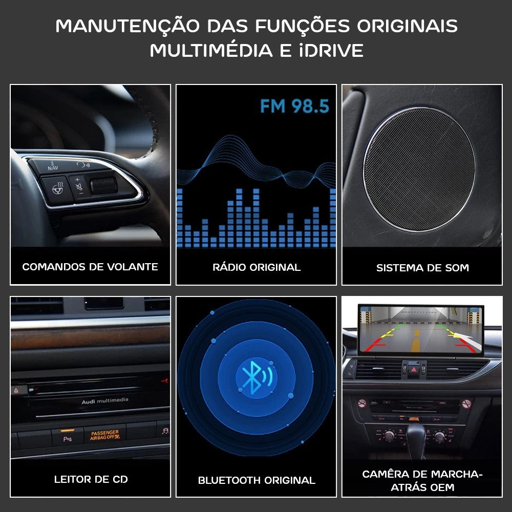 AUDI - A6 / A7 - MMI 3G PLUS (HN+) & RMC - Ecrã Touch Screen Android 14 - Apple CarPlay & Google Android Auto Wireless