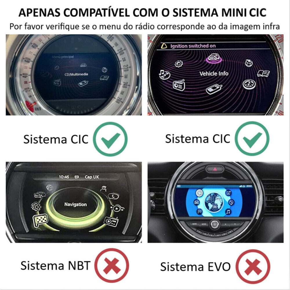 MINI - Sistema CIC - Instalação Função Apple CarPlay & Google Android Auto Wireless