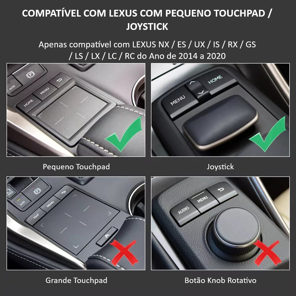 LEXUS - Sistema Premium Navigation c/ JOYSTICK ou PEQUENO TOUCHPAD - Instalação Função Apple CarPlay & Google Android Auto Wireless