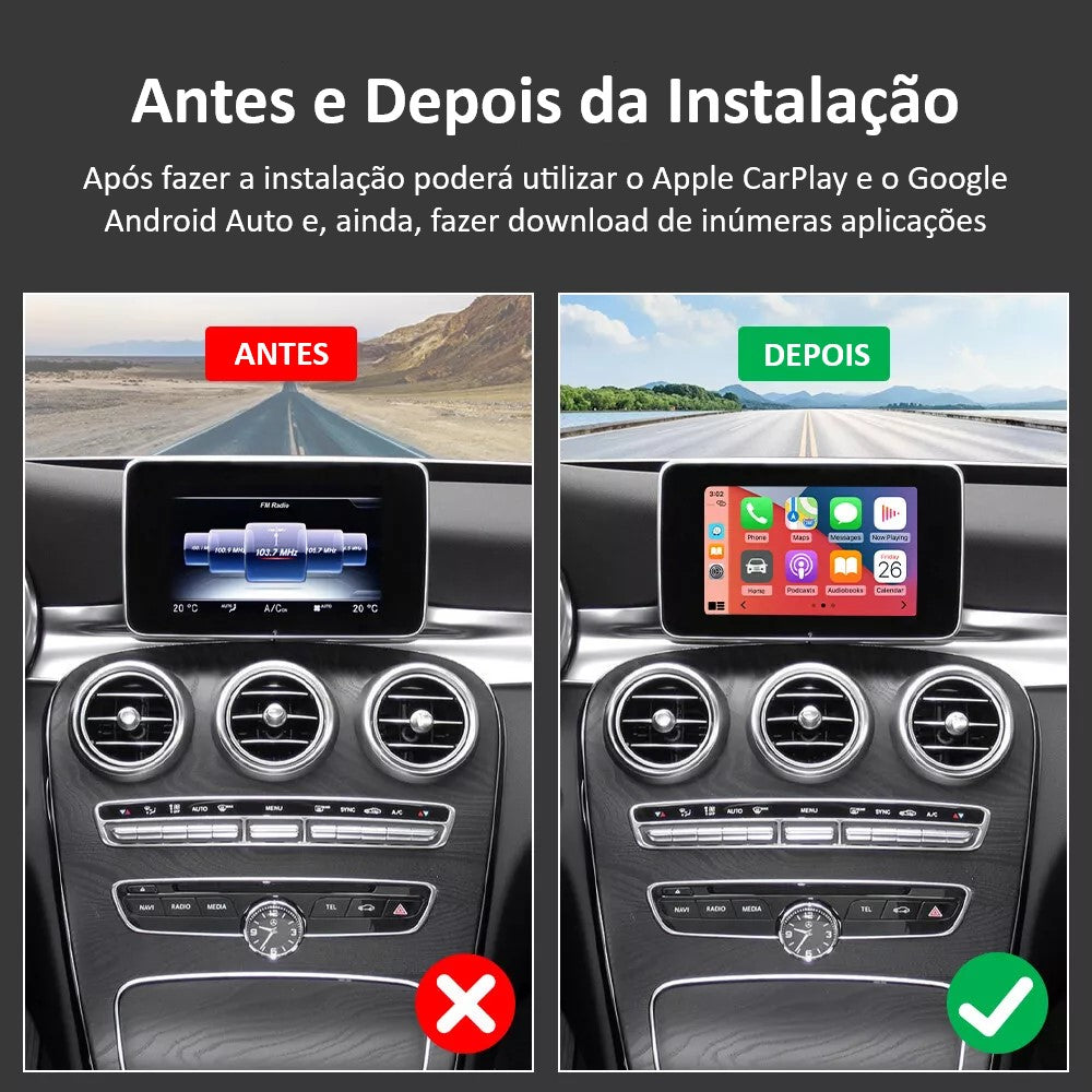 MERCEDES-BENZ - Sistema NTG 5.0 / 5.1 / 5.2 - Instalação Função Apple CarPlay & Google Android Auto Wireless