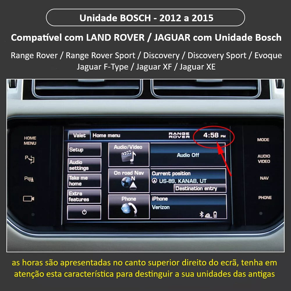 LAND ROVER / JAGUAR - Sistema Gen 2.1 InControl Touch Plus [BOSCH] 2012 a 2016 - Instalação Função Apple CarPlay & Google Android Auto Wireless