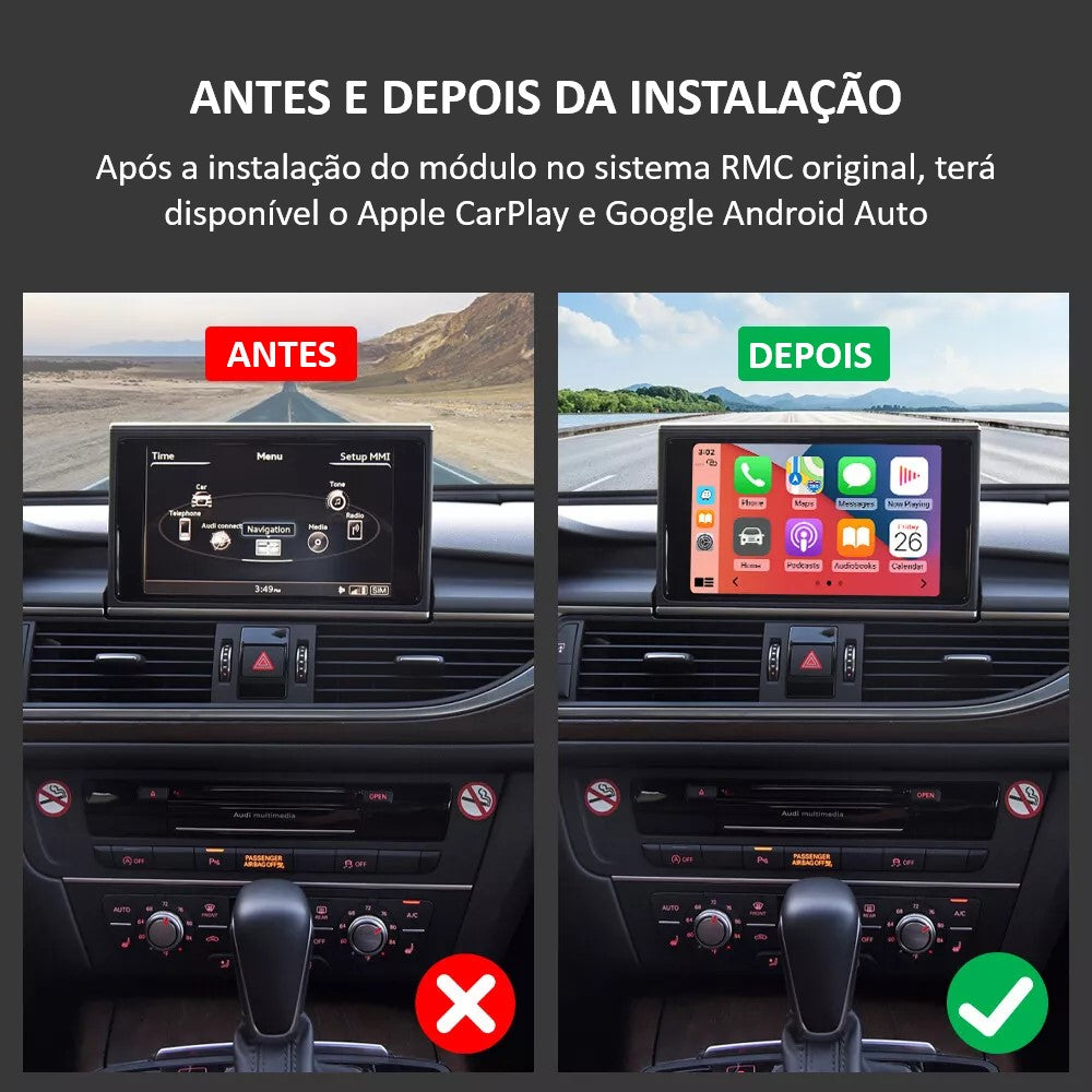 AUDI - Sistema MMI RMC - Instalação Função Apple CarPlay & Google Android Auto Wireless