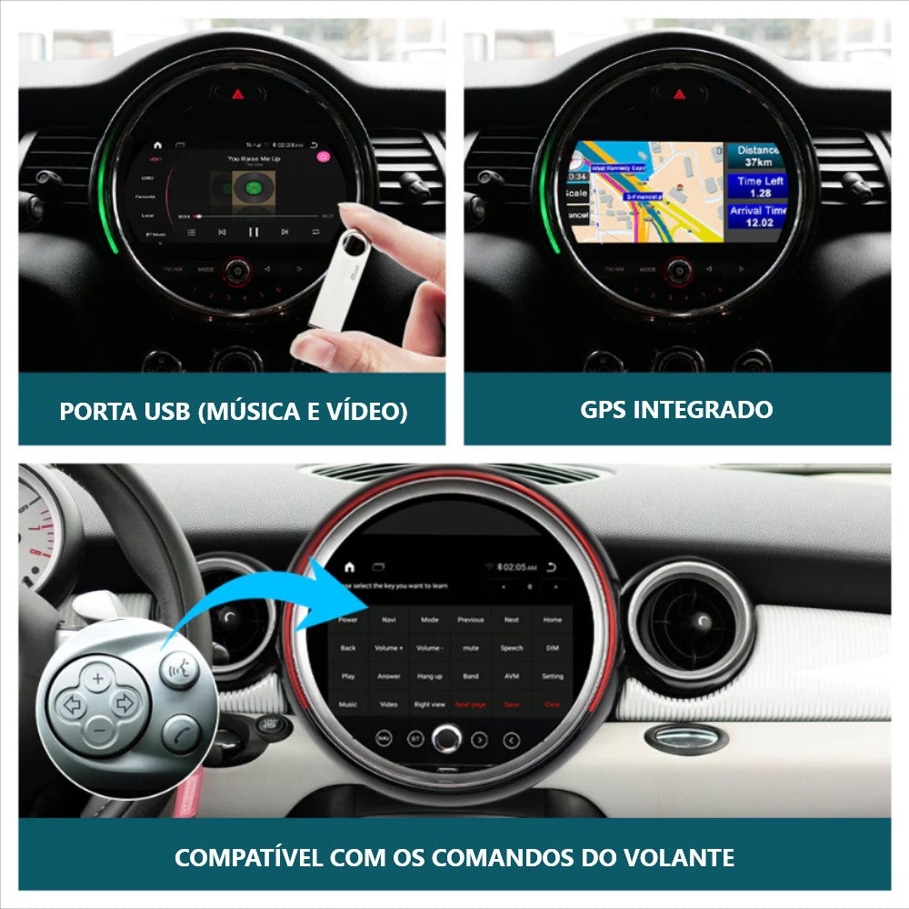 MINI - CCC CIC NBT EVO - Ecrã Touch Screen Android 13 - Apple CarPlay & Google Android Auto Wireless