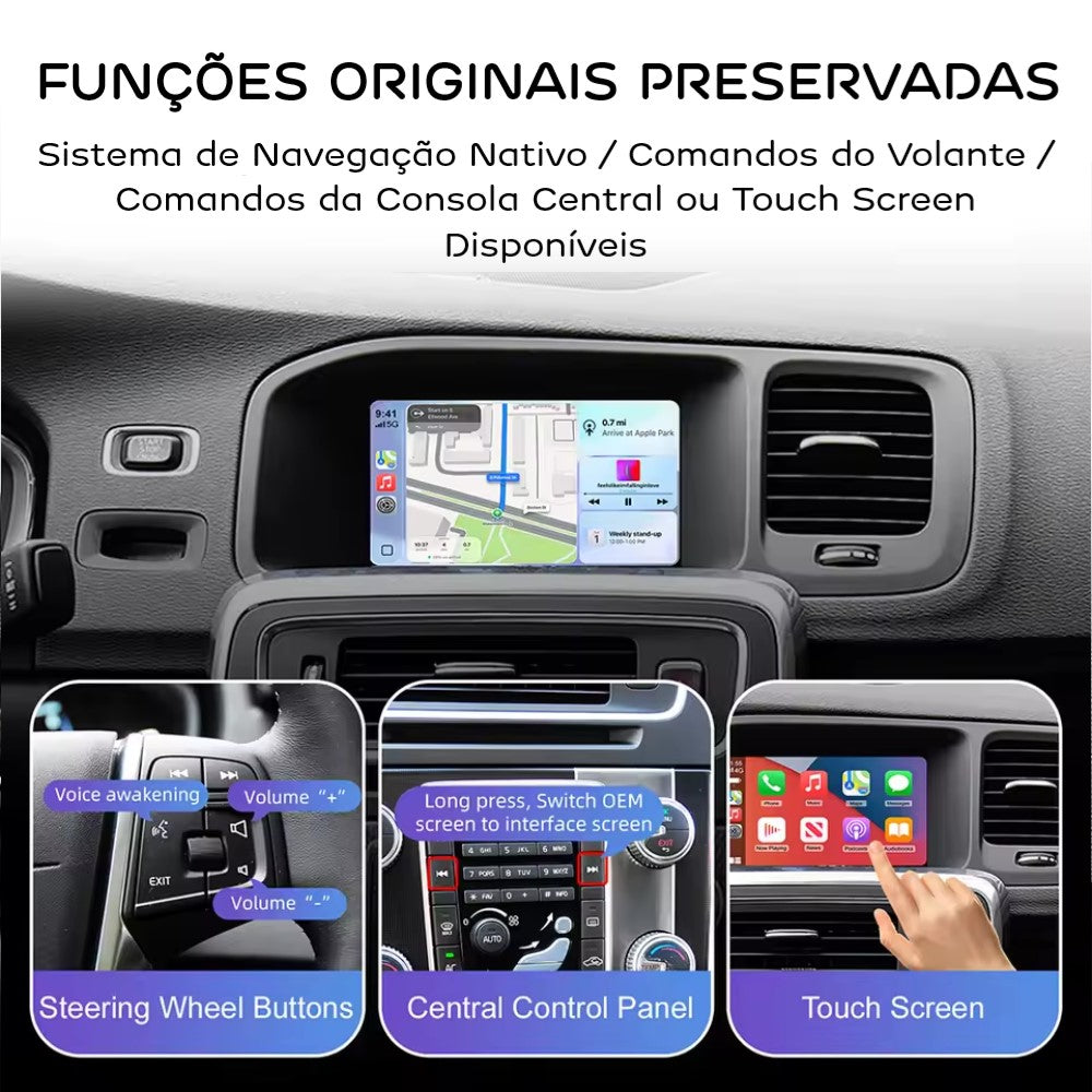 VOLVO - Sistema RTI Sensus Touch IAM 2.1 - Função Apple CarPlay & Google Android Auto Wireless