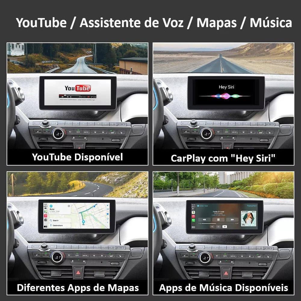 BMW - Modelo i3 - Sistema EVO - Instalação Função Apple CarPlay & Google Android Auto Wireless